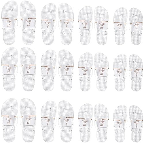 Hestya 24 Paires Tongs Blanches pour Invités de Mariage Pantoufles de Plage pour Homme Femme Enfant Fête Piscine, Taille 4