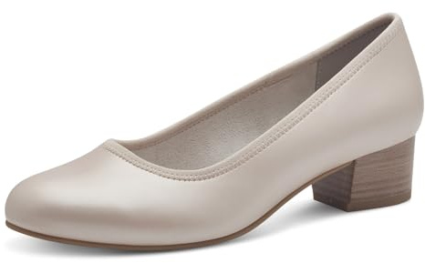 Jana Escarpins à Talon Bloc Vegan, Blanc (Pearlized), 39 EU