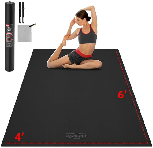 GymCope Yogamatte XXL, 183x122cm Extra Groß Breit Sportmatte, 8mm Dicke Fitnessmatte Gymnastikmatte Rutschfest, Ultra Haltbar PVC Pilates Matte für Zuhause, Workout，Barfußübungen