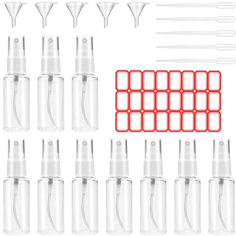 Littlegaofeithing 10 Stück Sprühflaschen Kleine 100ml zum Plastik Befüllen Parfüm Zerstäuber Leer Spray Bottle Nachfüllbar Tragbares Transparente Sprayflasche für Körperpflege Flüssigkeit Kosmetik