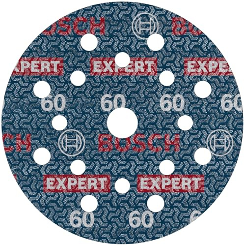 Bosch 6x EXPERT O780 Foil Sanding Disc, 125 mm (for Hardwood, Paint on wood, Ø 125 mm, Grit 60, Professional Accessory Random Orbital Sander)