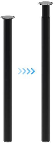 INMOZATA 1 patas de mesa ajustables en altura de 70 – 110 cm, color negro, estructura de mesa de metal, con protector de suelo y tornillos, para cómoda, mesa de comedor, escritorio, banco