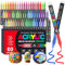 Funnasting 60 Color Rotuladores Acrilicos, Cabeza de Cepillo Suave Rotulador Acrilico, Marcadores Acrílicos para Colorear Vidrio, Pinturas Rupestres y Artículos de Artes y Oficios de Bricolaje