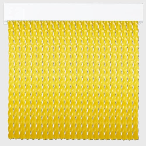 Tenda in PVC per esterni | Taglio su misura | Anti insetti | Pertoni TENDE (giallo traslucido, altezza 210 cm x 90 cm (larghezza)
