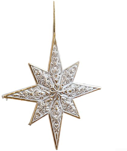 Colgante de copo de nieve mate de plástico para árbol de Navidad y decoración navideña de temporada con diseño vintage y material ligero (D)