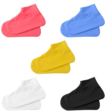 YiNLuax 5 Paia Copriscarpe Antipioggia Elastici In Lattice Protezioni Per Calzature Manicotto Stivali Ciclismo Escursionismo Pendolarismo Quotidiano In Gomma Portatili