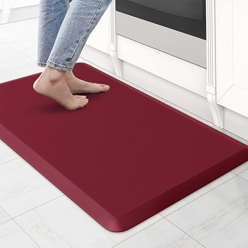 Fall Mat for Elderly Bedside, Waterproof Floor Mat Beveled, Prevention Pad Reduce, Cushion Safety Mat Reduces Impact, Reduce Risk for Handicap, Senior, Anti-Fatigue (Wine Red,44*71CM/17*28IN)