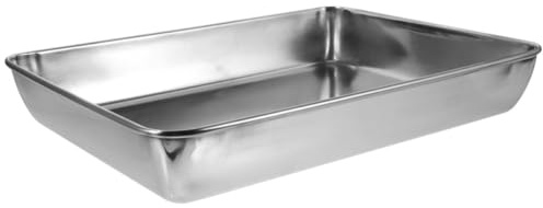 Holibanna Bassin Acier Inoxydable pour Pigeons et Petits Oiseaux, Design Profond Bords Lisses, Accessoires pour Cage à Oiseaux Argentés, Évite Éclaboussures