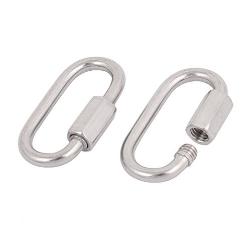 Aexit 3.5mm 304 Collegamenti rapidi in acciaio inossidabile Maglie catena moschettone tono argento 2pz ID: 618533