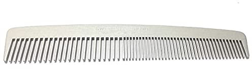 Swedish Crown Taschenkamm Aluminium-Kamm 13 cm (antistatisch) Metallkamm feine + weite Zahnung Bartkamm Herrenkamm in Salon-Ausführung (2205 A)