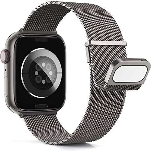 Higgs Metallremmar kompatibla med Apple Watch-rem 40 mm 41 mm 38 mm 44 mm Ultra 3/2/1 49 mm 45 mm 42 mm 46 mm, dubbelt magnetiskt Milanais armband för iWatch Series 1110 9 SE 8 7 6 5 4 3 2 1