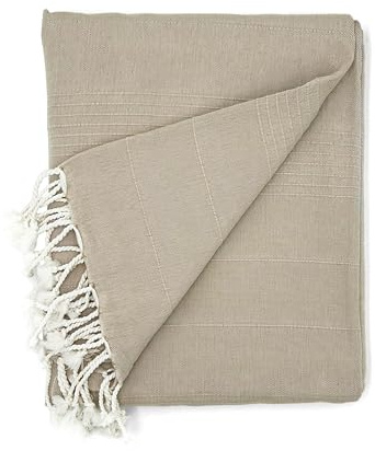 Cardenal Textil - Foulard Multipurpose Pinniscola, pläd för säng, sängfilt, sofföverdrag, beige, 300 x 260 cm