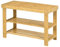 HOMCOM Schuhbank mit Sitzfläche, Bambus Sitzbank mit Stauraum, Schuhregal mit 2 offenen Fächern Garderobenbank für Wohnzimmer, Flur, 70 x 28 x 45 cm Natur