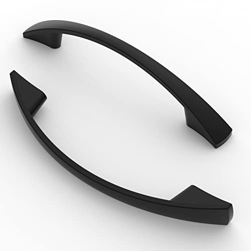 FURNIWARE 5 Stück Möbelgriffe Lochabstand 96mm Schrankgriffe Küchengriffe Türgriffe Möbel Schubladengriffe Matt Schwarz