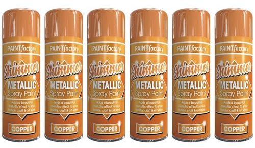 DIOXSTAR Metallic Copper Spray Paint, Quick Drying, Interior and Exterior Decoration, Multipurpose Use, Metallic Effect to your Craft & Art Work, 200ml (6 PCS)