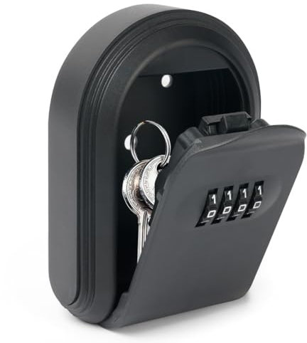 URAQT Caja de Seguridad para Llaves, Caja de Cerradura, Armarios de Llaves con Gancho, Caja llaves con código de combinación, para Hogar, Garaje, Exterior, Escuela