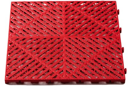 Modular Interlocking Floor Tiles, Soft PVC Interlocking Drainage Floor Tiles Splicing Drainage Mats Rubber Mats Floor Tiles Mats Drainage Pool Patio Balcony Yard Pet Area Washing Machine Mats(Red,40x4