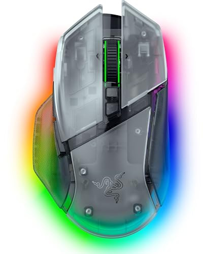 Razer Basilisk V3 Pro 35K Phantom White - Customisable wireless ergonomic RGB gaming mouse - 35K DPI optical sensor - 4-way scroll wheel - HyperSpeed & Bluetooth - PC/Mac | Phantom White Edition