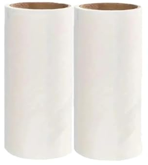 WAJJWI 8 st luddrulle med dammpapper bärbar tygavlägsnande klibbiga kläder soffa husdjur hårborttagare borste för kläder, soffa (beige)
