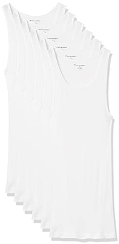 Amazon Essentials Camisetas Interiores Ligeras sin Mangas Hombre, Pack de 6, Blanco, XXL