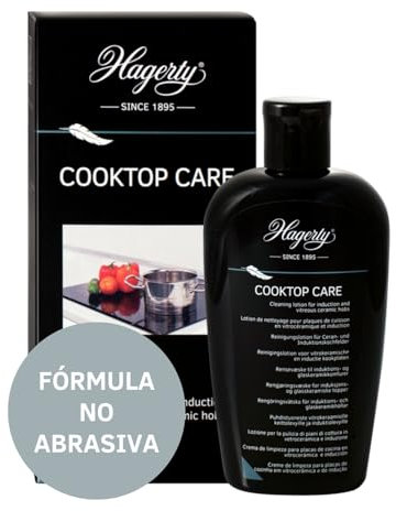 Hagerty Cooktop Care Detergente per piano di cottura 250 ml I Lozione efficace per piani cottura in vetroceramica e a induzione I Detergente con terra diatomacea I Protezione lucidante per fornelli