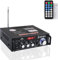 Mini Verstärker hifi Stereo, 300W+300W Stereo Audio, Wireless Endstufe, Bluetooth 5.0 MP3 SD USB FM, Digital Signal Amplifier Receiver für Heimlautsprecher
