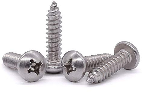 #14 x 3/4 Pan Head Sheet Metal Screws, 304 Stainless Steel 18-8, Phillips Drive, Self Tapping, Corrosion Resistant Screws for Wood Sheet Metal, Pack of 50