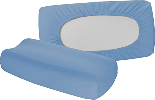 Bellana de Luxe Gesundheitskissenbezug Mako Stretch Jersey 230g/qm 30x60 cm - 40x70 cm und 8-15 cm Farbe: Mittelblau