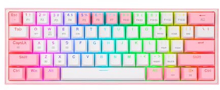 Redragon Fizz Pro K616 HotSwap Clavier mécanique 3 en 1 Blanc et Rose 60% | RED-K616-RGB