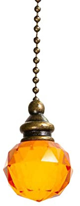 for CRYSTAL Light Pull Chain, for CRYSTAL Style Designer Bathroom Toilet Pull Chain Cord Handle for Ceiling Lamp Fan Accessories Light Switch(Orange)