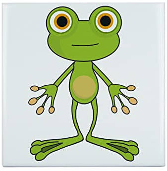 Fabulous Carreau Céramique Décoratif 15,2 x 15,2 cm - Peinture Grenouille Illustration Enfant Mignon