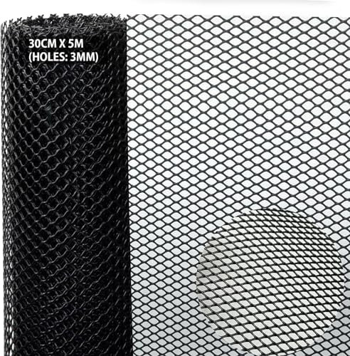 Plastic Chicken Wire 5m Chicken Wire Poultry Breeding Netting Garden Balcony Plastic Mesh for Home Decorate and Gardening, Plastic Netting for Yard(30cm x 5m (Holes: 3mm), Black)