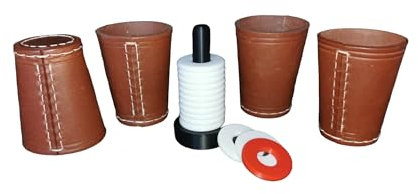 Generisch Schockbesteck Schocken Spiel Set mit 4 Würfelbecher und 12 Würfeln Meierbesteck Knobel