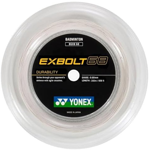 Yonex BG Exbolt 68 Badminton String Reel (White) - 200m