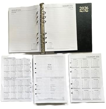 Diary 2026 Day a Page suitable for Planer spacings 19.19.50.19.19mm 194 pages Saturday/Sunday on Full Page (Tellon)