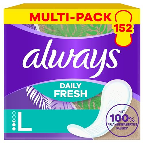 always Slipeinlage Daily Fresh Pflanzenbasiert Long 152 Slipeinlagen (Sparpackung 4x38 Stück)