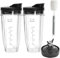 2025 Upgrade Ninja Blender Replacement Parts Set,Ninja Blender Cups(2 * 710ml/24oz), 7-Fins Ninja Blade Replacement with 2 to-Go Lids+Brush for Nutri Ninja Auto-iQ BL480/BL482/BL682/NN102/BL642/BL487