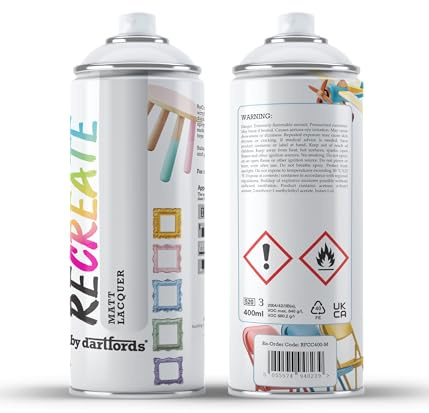 Recreate Clear Matt Spray Varnish Lacquer for Wood, Metal, Plastic | Quick Drying, Smooth, Durable, Easy-to-Apply | Suitable for Indoor / Outdoor | Furniture, Craft, Doors, Ornaments, Pots, Frames