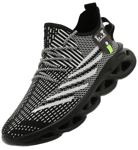 GLYGML Men Winter Warm Sneakers Waterproof Non Slip Leisure Shoes for Indoor and Outdoor Sports Fitness Travel with Artificial Fluff Fleece Lining Black 10