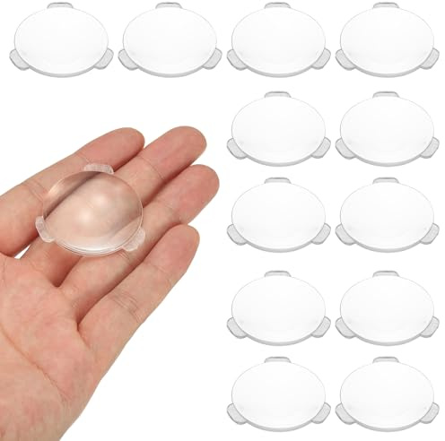 PATIKIL 12-pack biconvex lins, 34 mm dia. 42 mm brännvidd asfäriska optiska linser förstoringsglas pappersvikt akryl dubbel konvex för gör-det-själv kontorsskrivbord hem vetenskap experiment teleskop