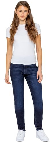 989Zé ENZO Womens Mom Jeans Ladies High Waisted Casual Cotton Regular Fit Stretch Denim Trouser Pants (UK, Numeric, 14, Regular, Regular, Blue)