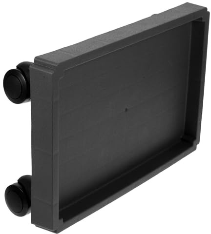 Veemoon Bandeja para Plantas Rectangular Negra con Ruedas, Soporte Móvil de Plástico Resistente para Macetas de Interior y Exterior, Base Rodante para Jardinería, Transporte Fácil