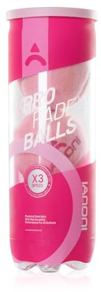 ianoni Padel Balls Natural Rubber with Great Flex Elasticity International Padel Federation Standards Compliant-Light Pink