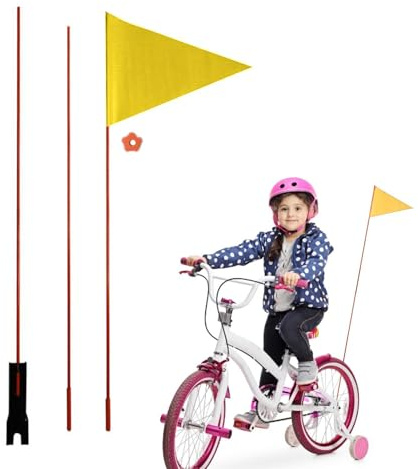EUBEISAQI Bandera de Bicicleta | Bandera de Poste de Seguridad Ajustable para Bicicletas, de Bicicleta de poliéster Resistente al desgarro, Bandera de Seguridad Ajustable para Ciclismo al Aire Libre