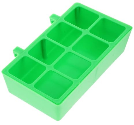 DIKACA Hanging Plastic Bird Cage Food Box with 8 Compartments Parrot Feeder Bowl Anti-Scatter Bird Feeding Dish for Parrots and Cockatoos