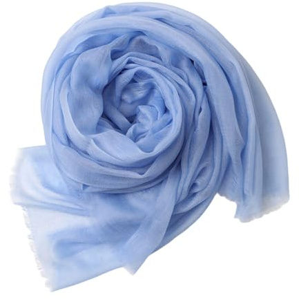 Prettystern Puro Ring Cashmere Pashmina Sciarpa Leggera Sottile Stola Da Cachemire Lana Scialle Con Frange Donna 41. Blu