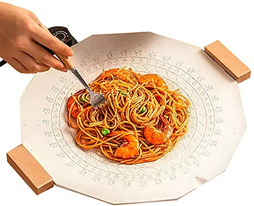Parrilla multifuncional portátil, una sartén redonda antiadherente de la parrilla de teppanyaki de gran tamaño para la cocina del festival de campamento,36cm