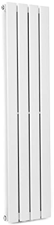 Blumfeldt Badheizkörper, Design Heizkörper Flach, Sparsamer Flachheizkörper Vertikal, Wand-Röhrenheizungen, 380 W Vertikal Heizkörper mit Thermostat, Wandheizkörper für Badezimmer & Wohnzimmer