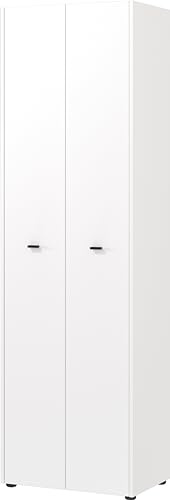 Germania Garderobenschrank 2127-513 GW-Lucena, in Weiß/Eiche, mit ausziehbarer Kleiderstange, 59 x 198 x 40 cm (BxHxT)