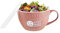fMSDD Große geprägte Tasse für Mahlzeitenplanung, Lebensmittelzubereitung, Gefrierschrank, Kühlschrank, Aufbewahrung und Lunchbox mit belüftetem Deckel, 800 ml, Flamingo-Rosa